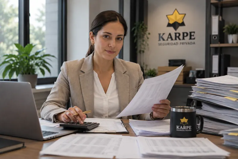 Área administrativa de KARPE Seguridad Privada gestionando nómina e IMSS
